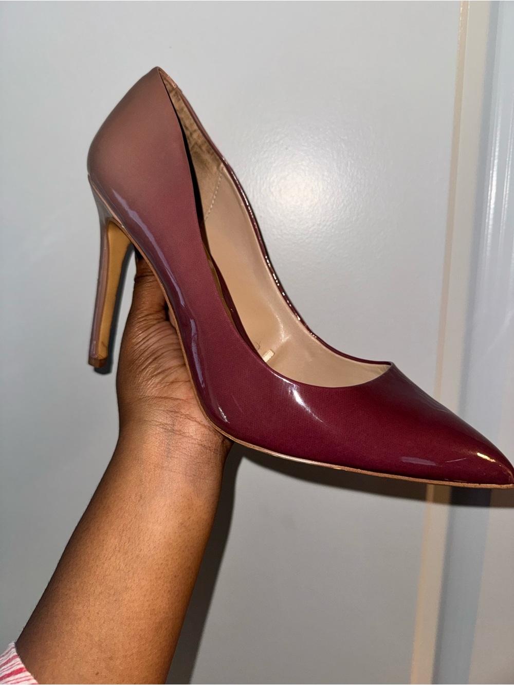 Aldo Patent Pointed-Toe Stiletto Pump - Burgundy